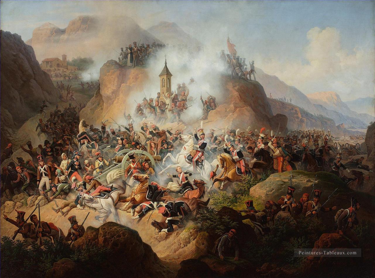 Bataille de Somosierra par janvier Suchole guerre militaire Peintures à l'huile
